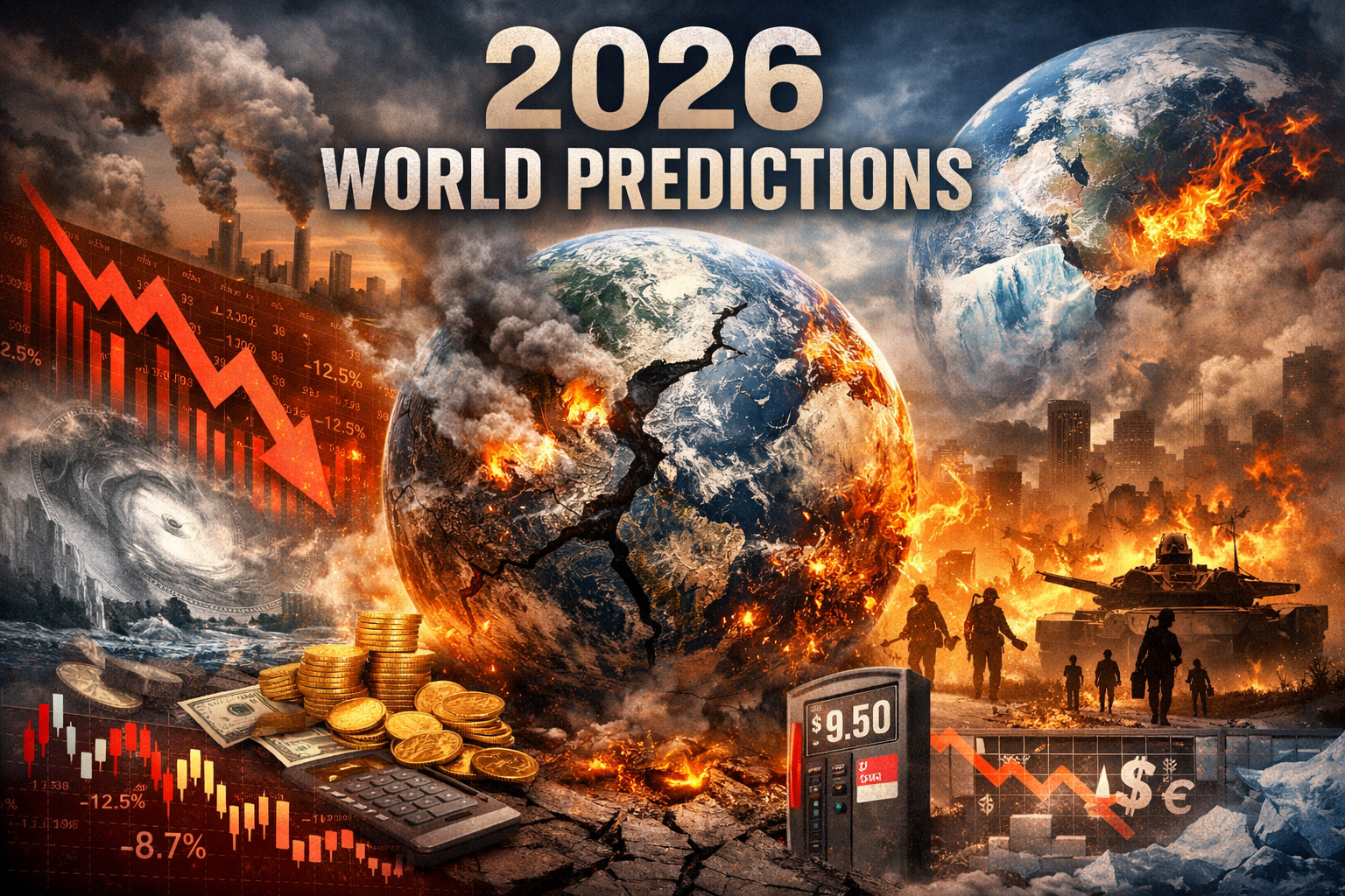 2026 world predictions showing global crisis and economic change
