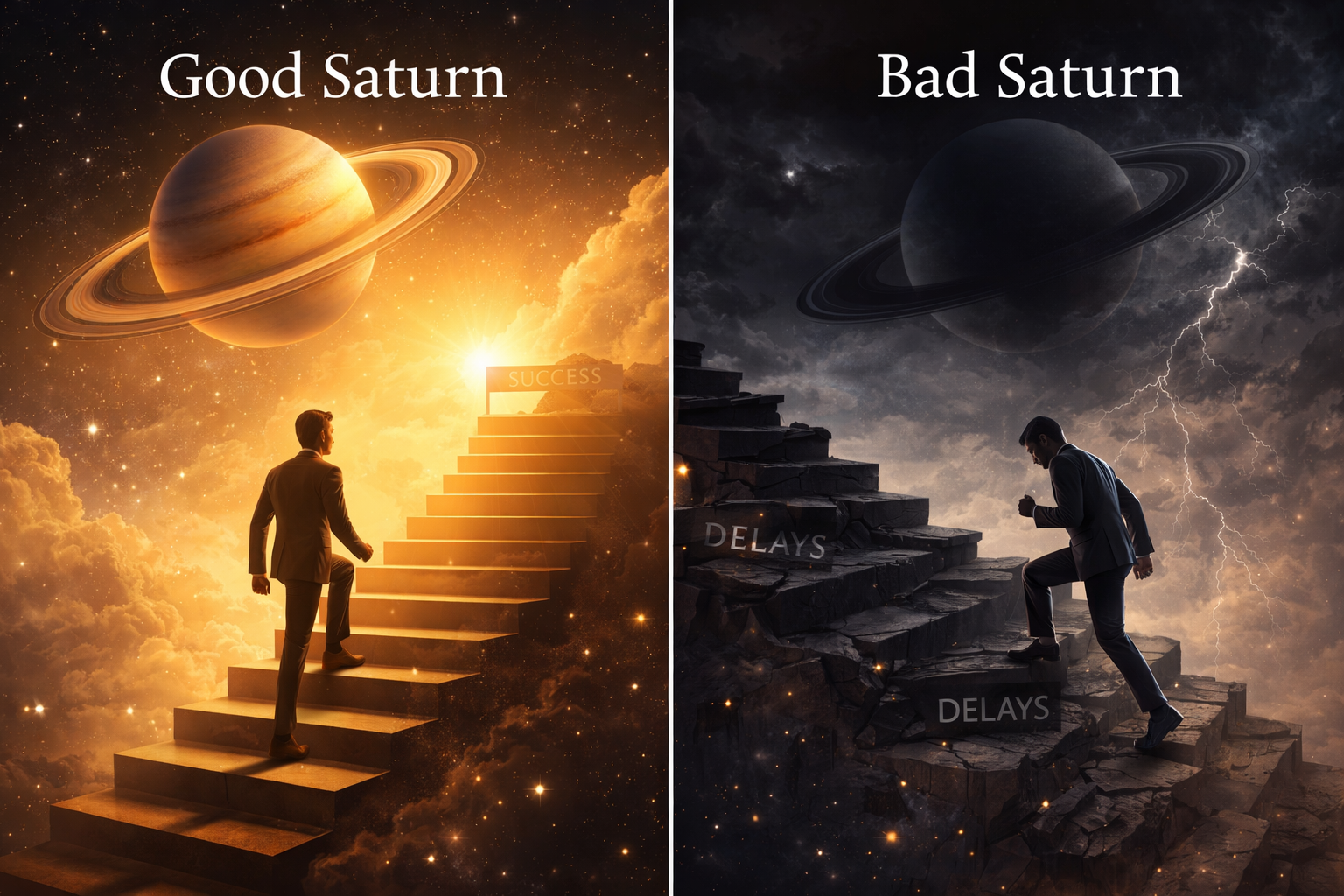 Good Saturn vs bad Saturn effects in horoscope explained visually