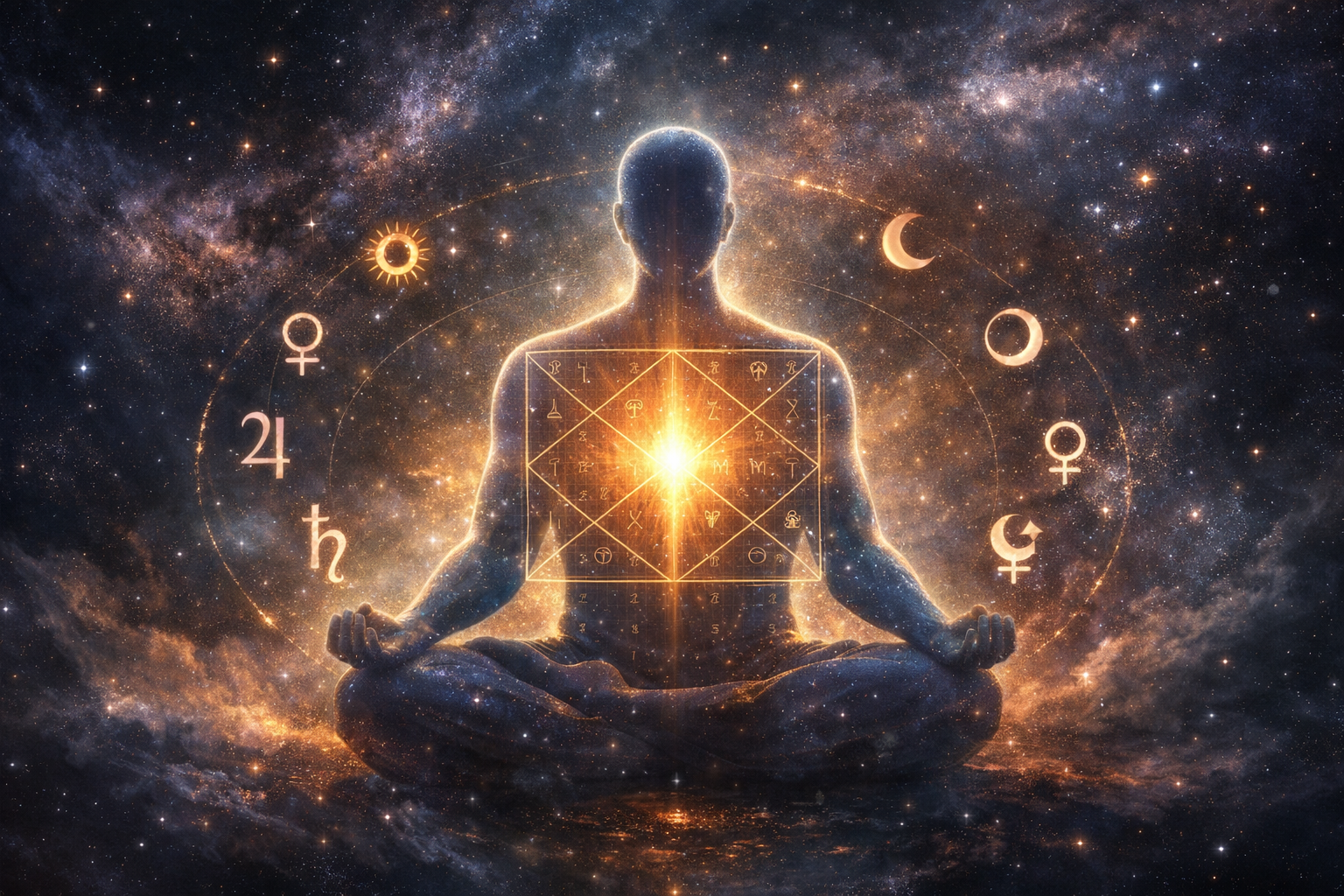 Peaceful dawn meditation scene showing mantra chanting and inner surrender linked to Ishta Devata practice