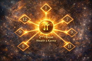 Second house lord representing accumulated karma and wealth in Vedic astrology