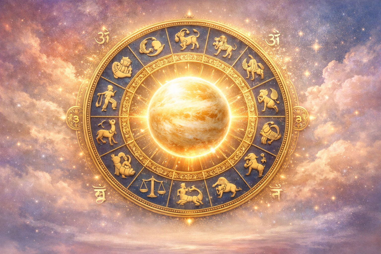 Venus in 12 houses Vedic astrology illustration