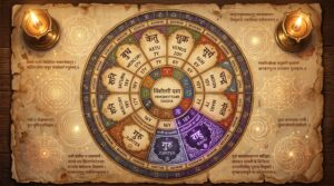 Vimshottari Dasha wheel showing Rahu Mahadasha 18-year period in Vedic astrology